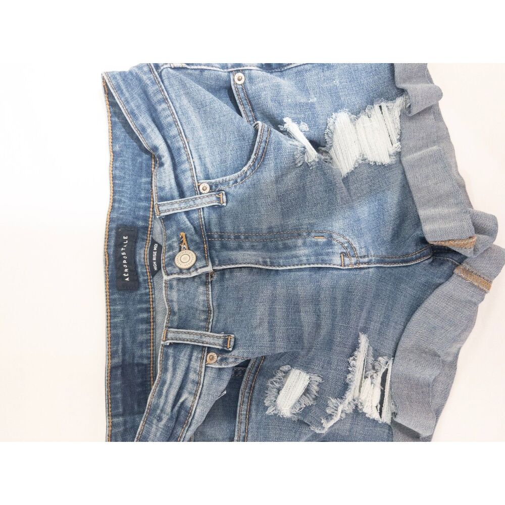 Aeropostale High-Rise Distressed Denim Shorts
